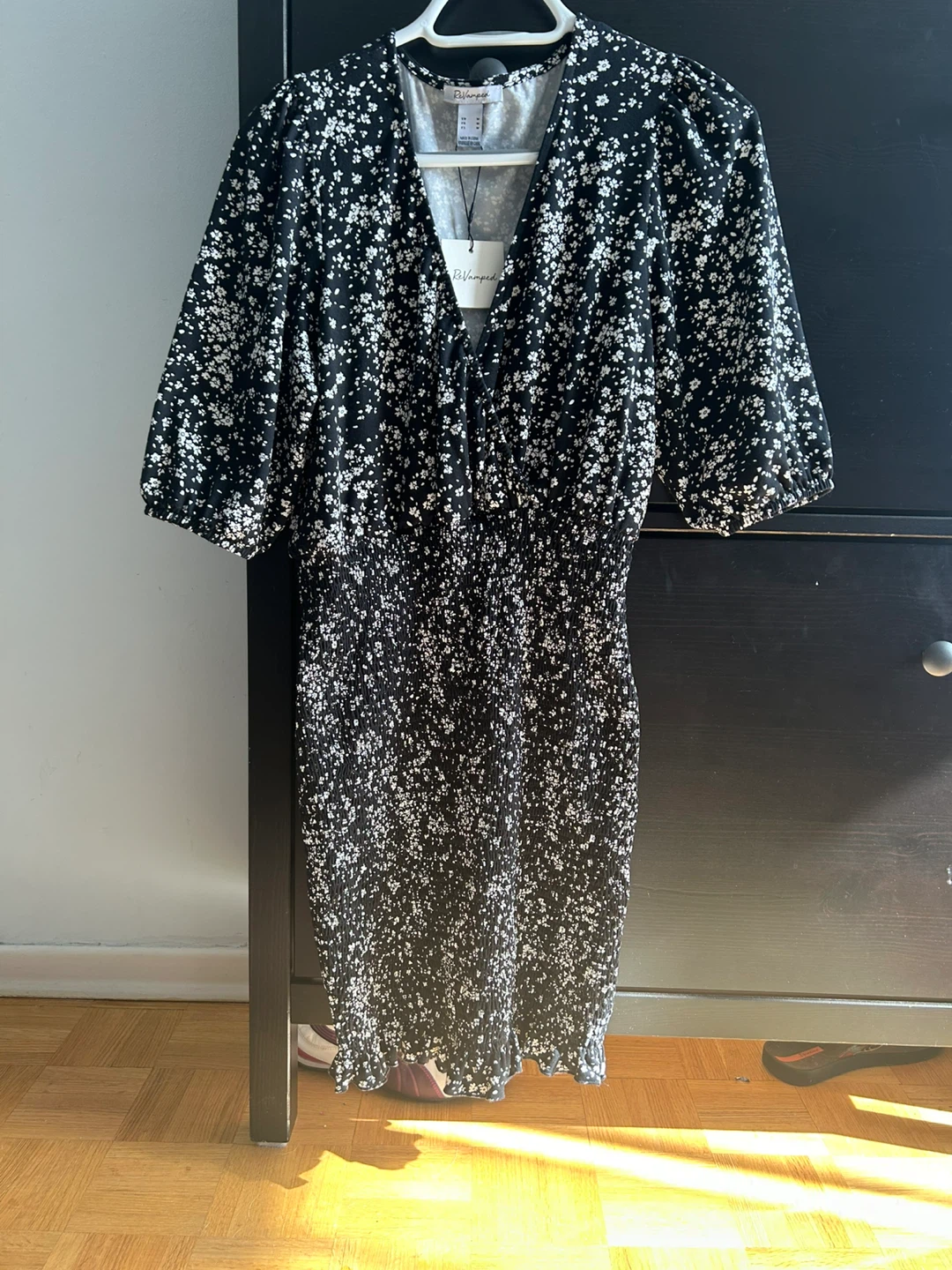 ReVamped Black Floral Dress - Size M