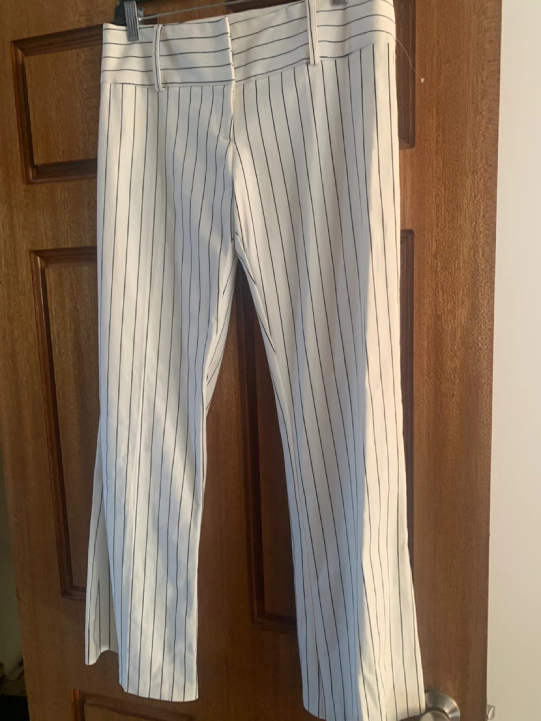 White Pinstripe Dress Pants - medium