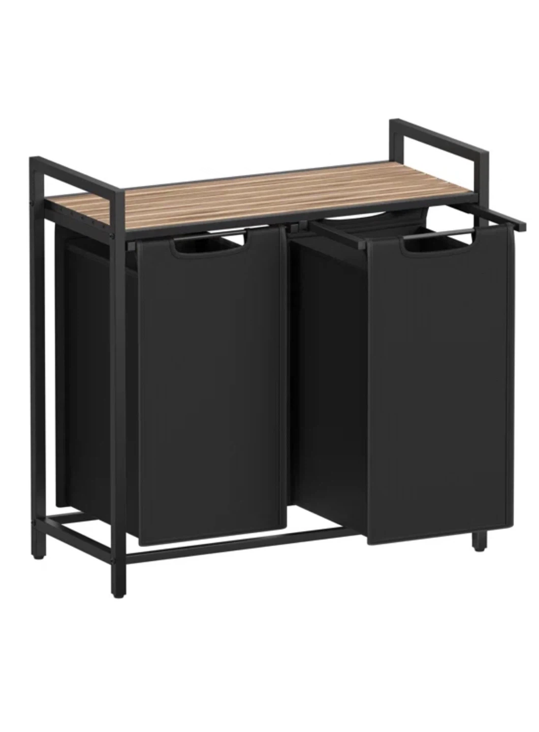 Laundry Hamper Sorter with Shelf - Grey - photo 3