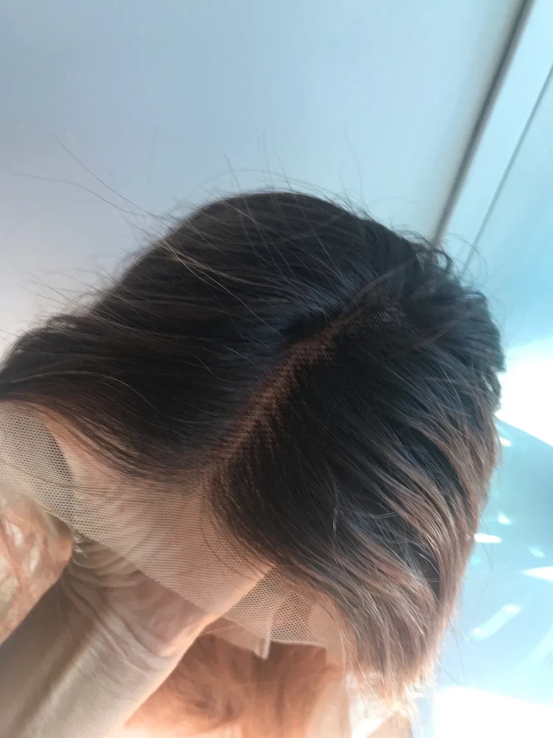 New 100 % human hair 20” Auburn Brown Wig image indicator(3)