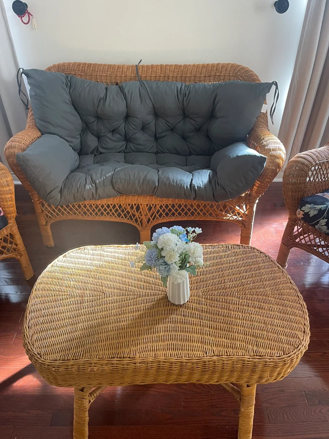 Wicker Patio Set: Loveseat, Chairs, Table image indicator(2)