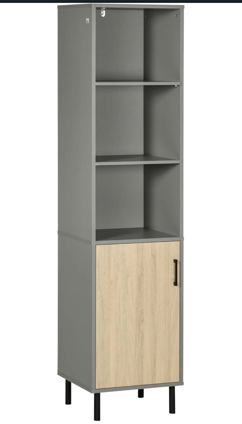 Grey Bathroom Cabinet with Door & Shelves - photo 4