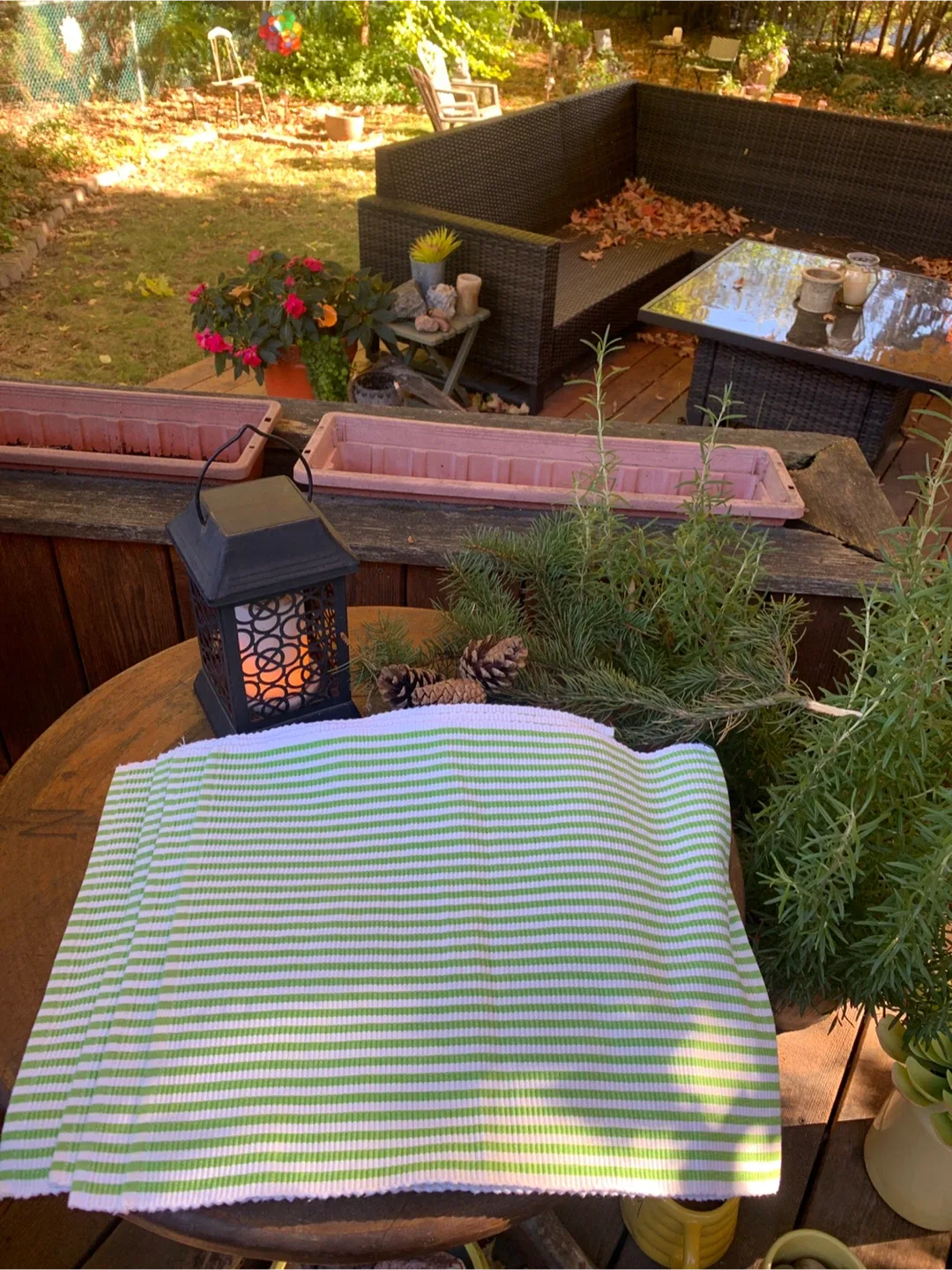 Vivre Green & White Striped Placemats (set of 4) image indicator(6)