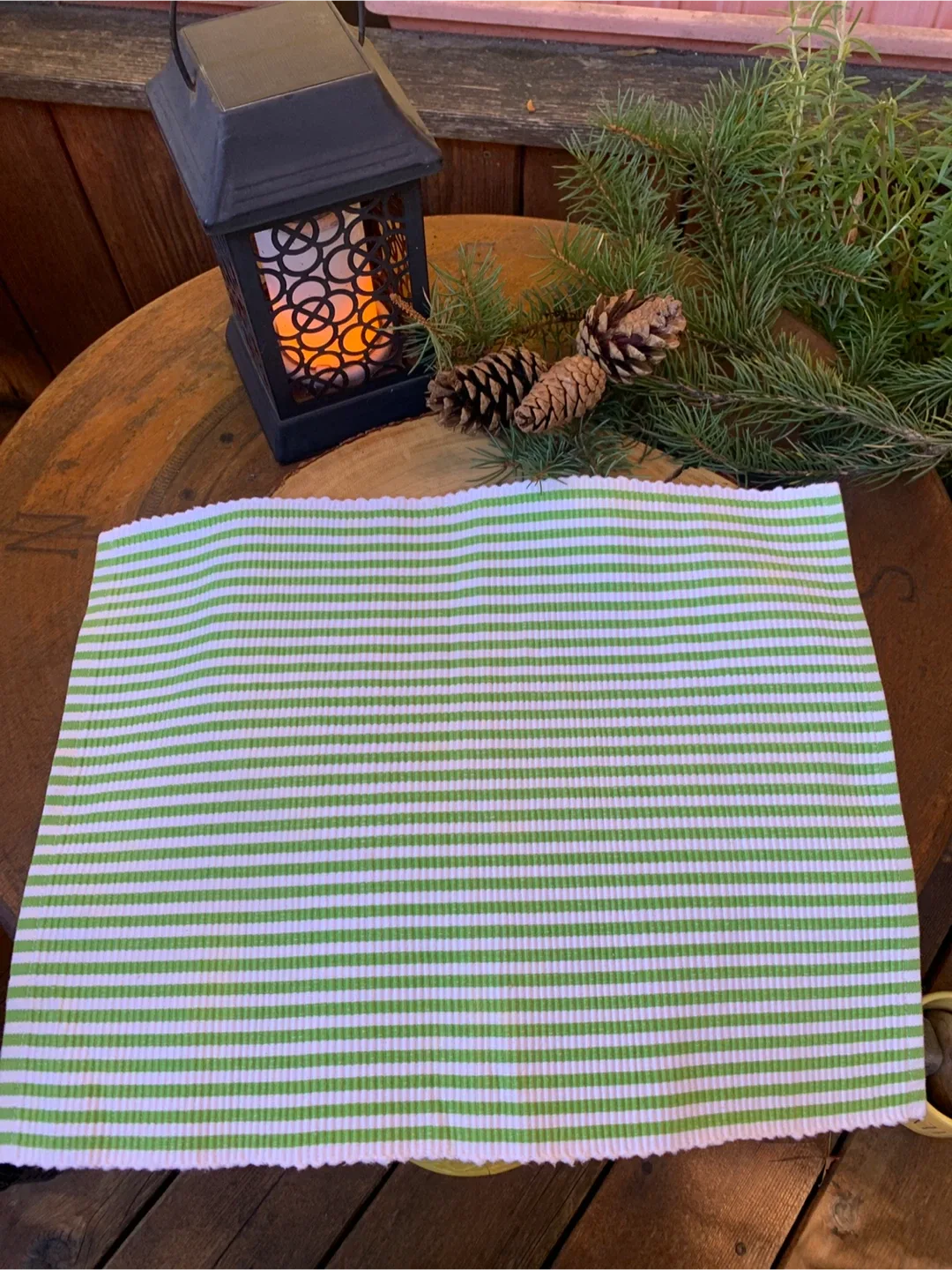 Vivre Green & White Striped Placemats (set of 4) image indicator(3)