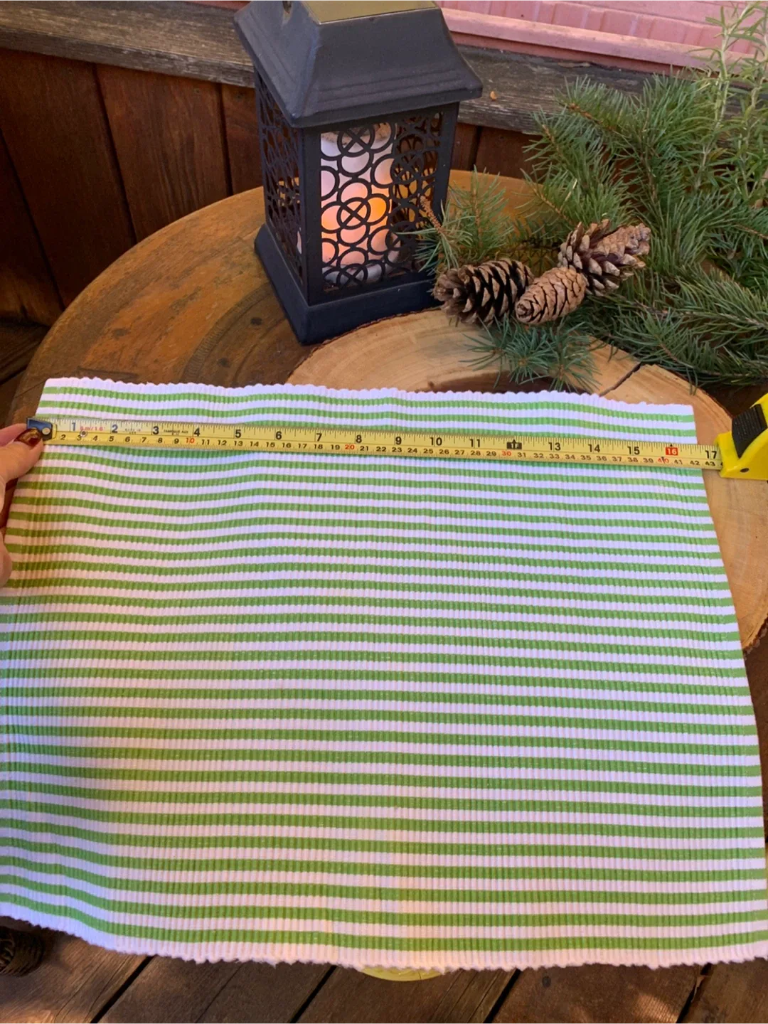 Vivre Green & White Striped Placemats (set of 4) image indicator(4)