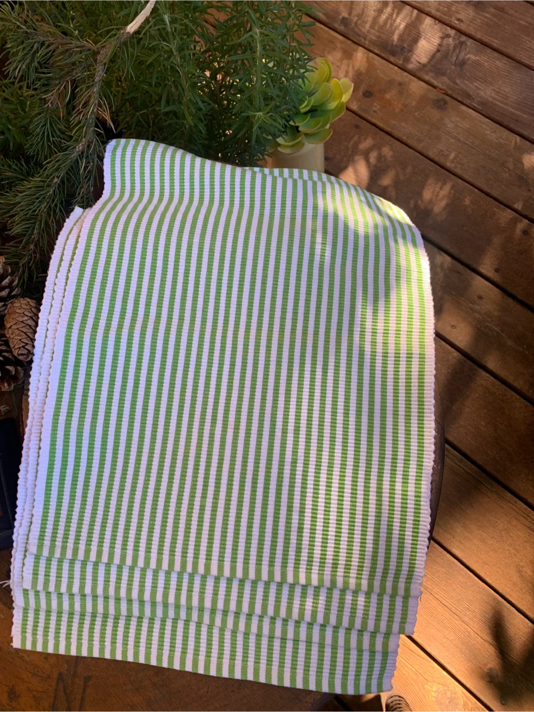 Vivre Green & White Striped Placemats (set of 4) image indicator(7)