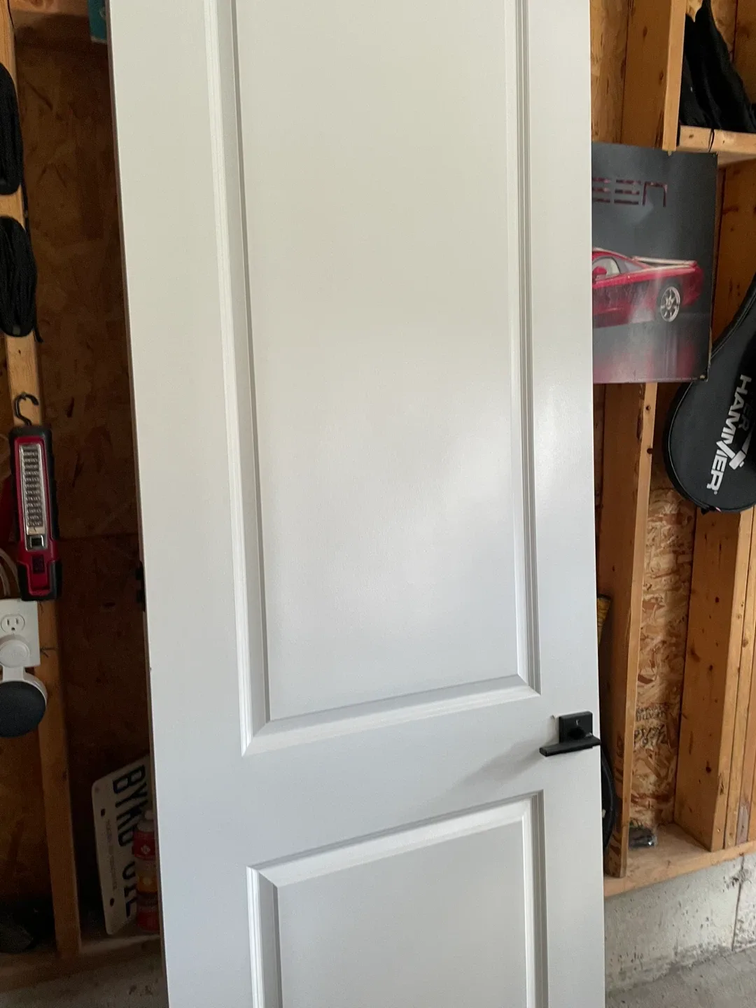 8Ft White Interior Door with Black Handle image indicator(2)