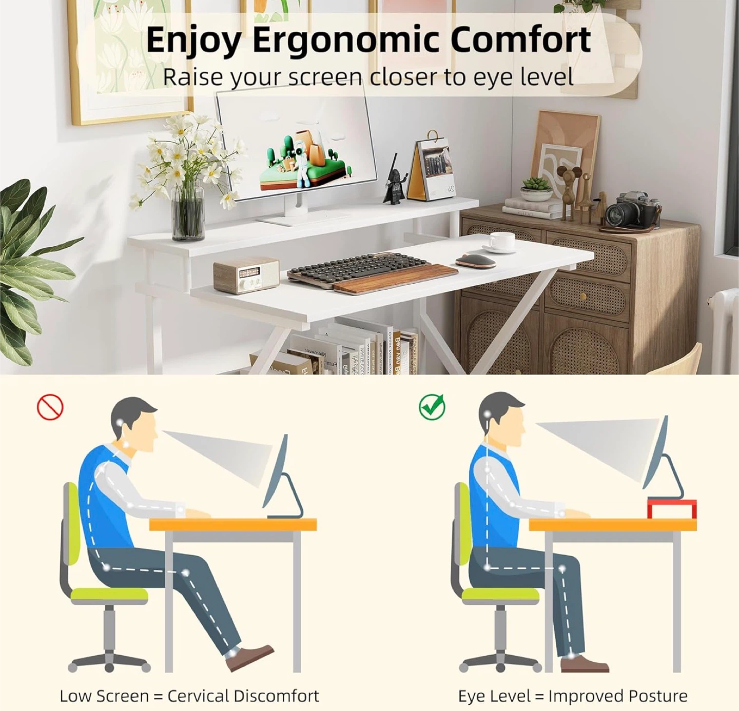 MEXIN 27" White Small Computer Desk - Stylish! - photo 2