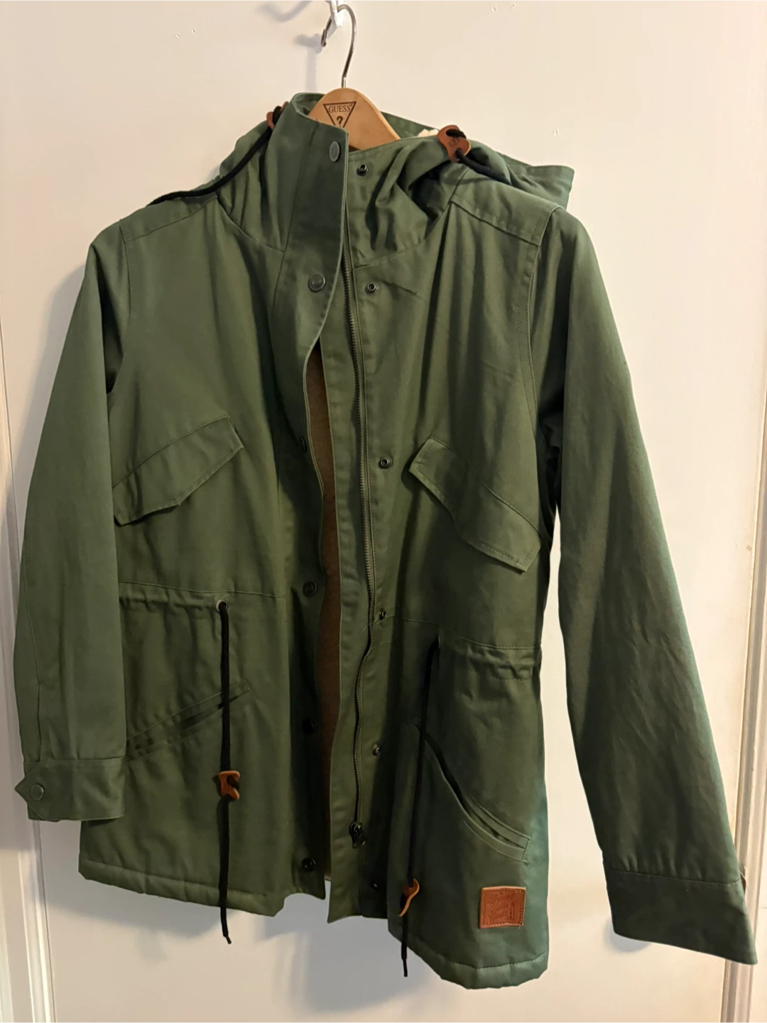 Olive Green Hooded Parka Jacket