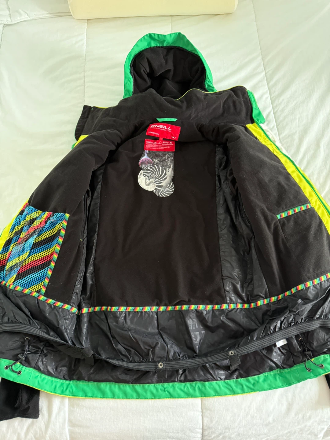 O'Neill Snow Jacket - Green, Yellow, White size M - photo 2