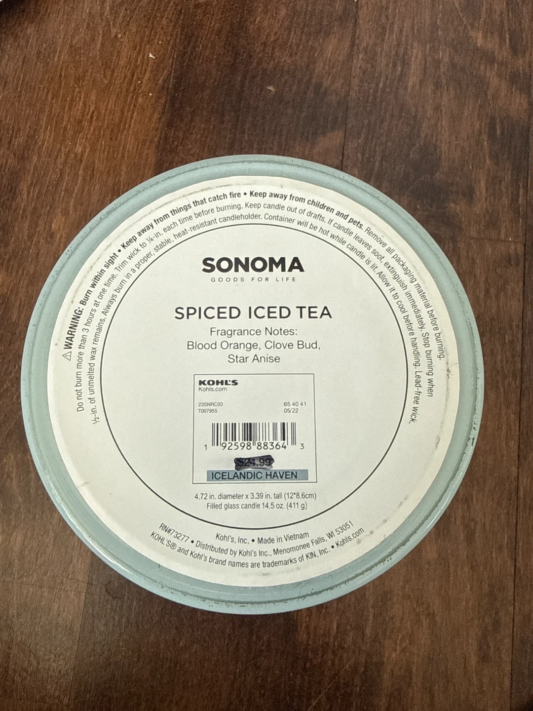 Sonoma Spiced Iced Tea Candle - photo 2