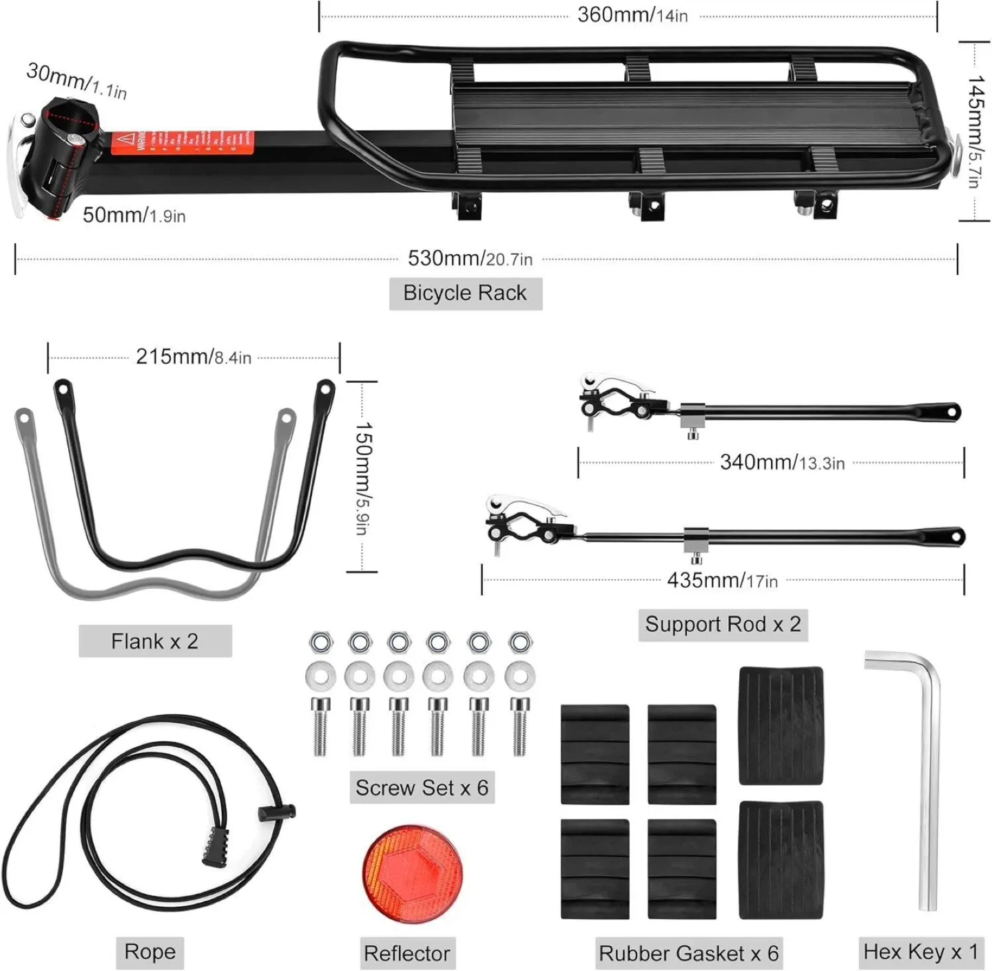 DazSpirit Rear Bike Rack image indicator(2)