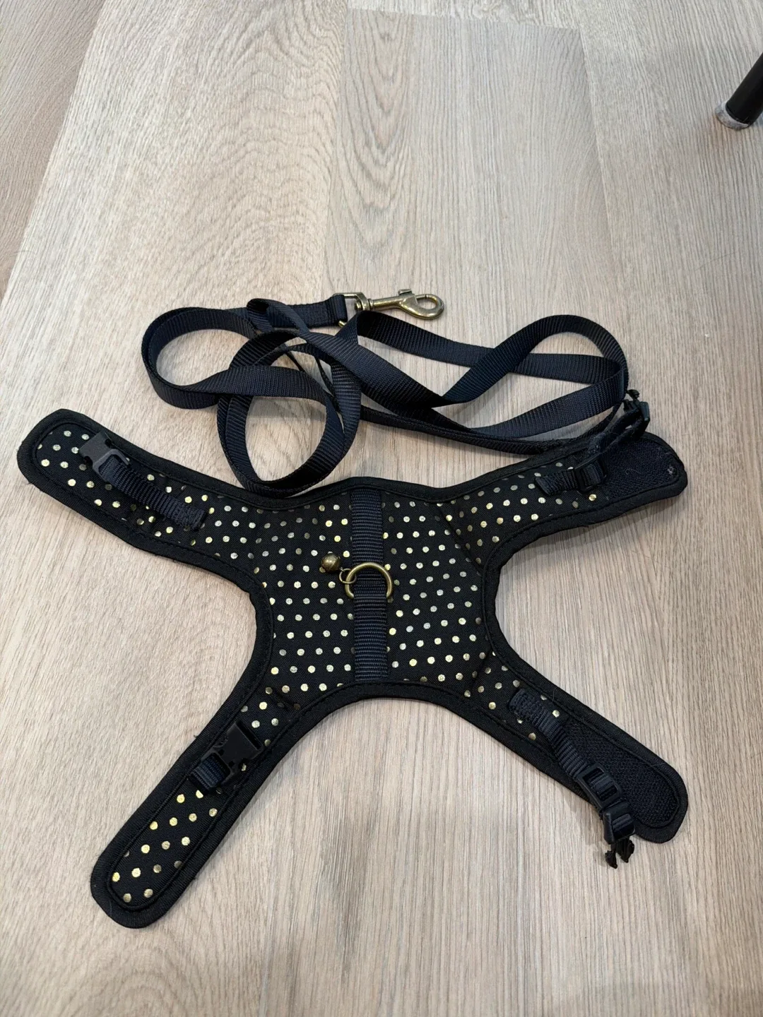 Cat Harness - Black with Gold Dots image indicator(3)