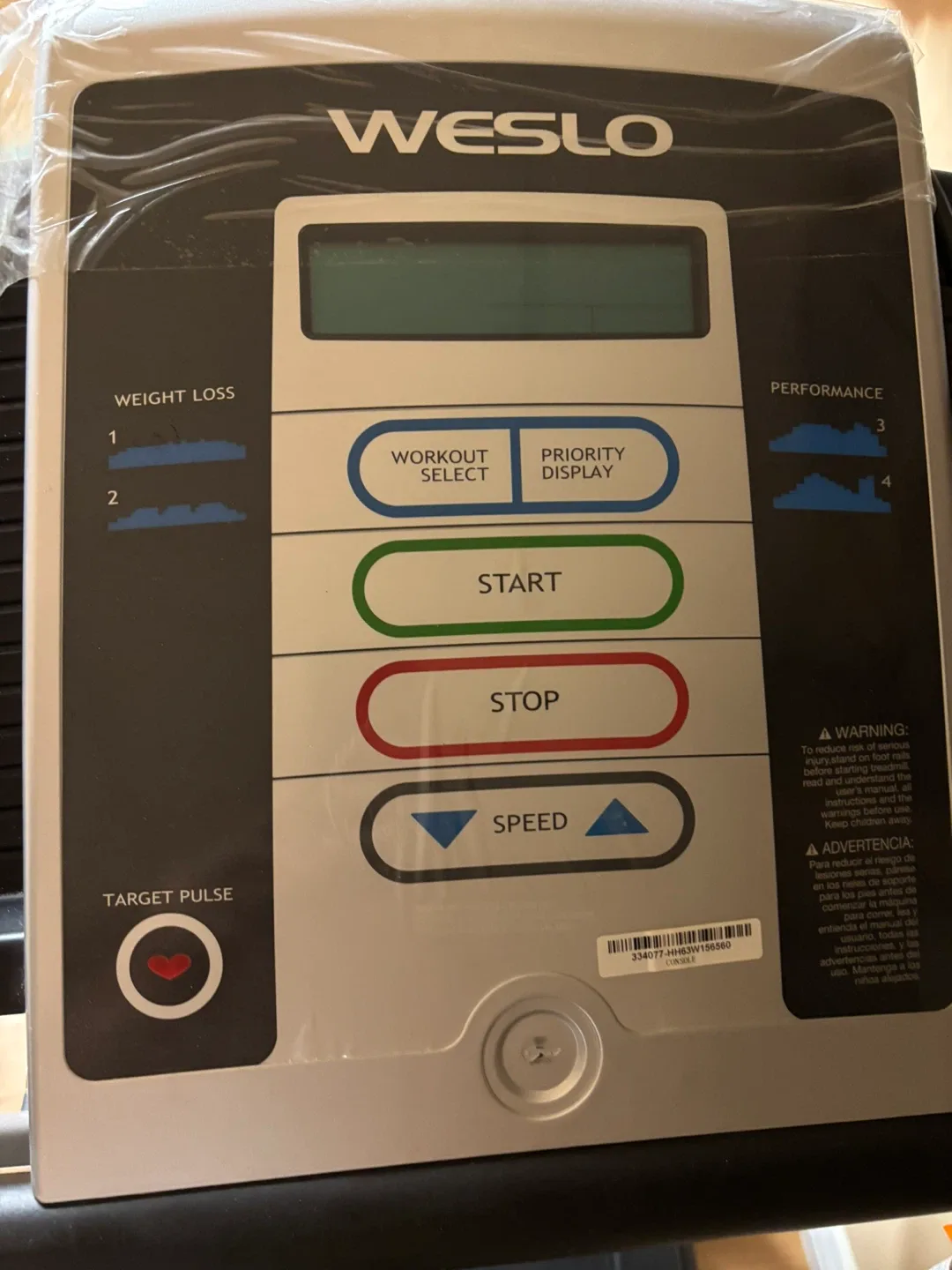 Weslo Treadmill image indicator(3)
