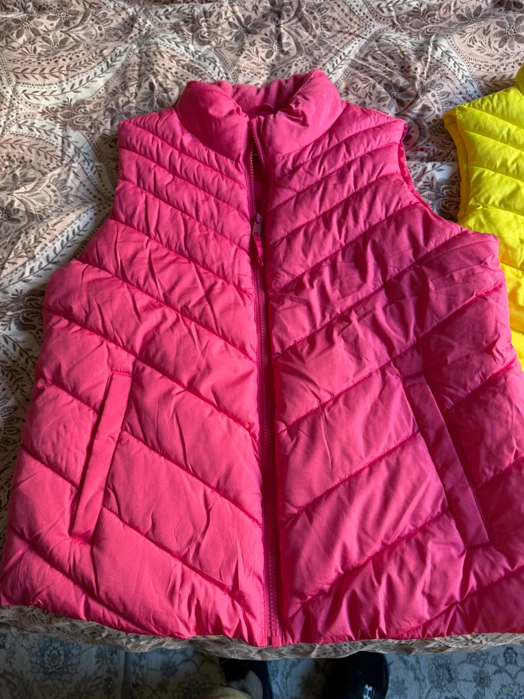 GAP Puffer Vest - Yellow & Pink