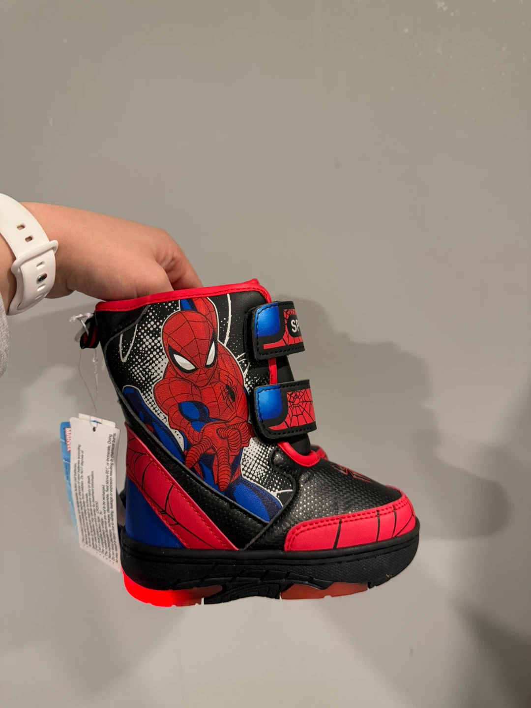 Spider-Man light up 💡Marvel Toddler snowboots size 8 - photo 2