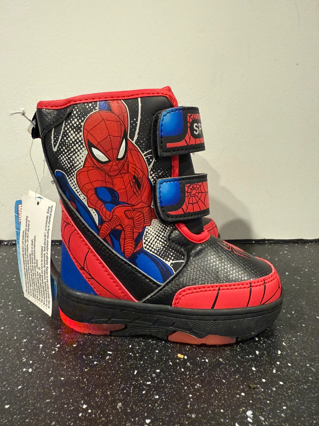 Spider-Man light up 💡Marvel Toddler snowboots size 8 - photo 4