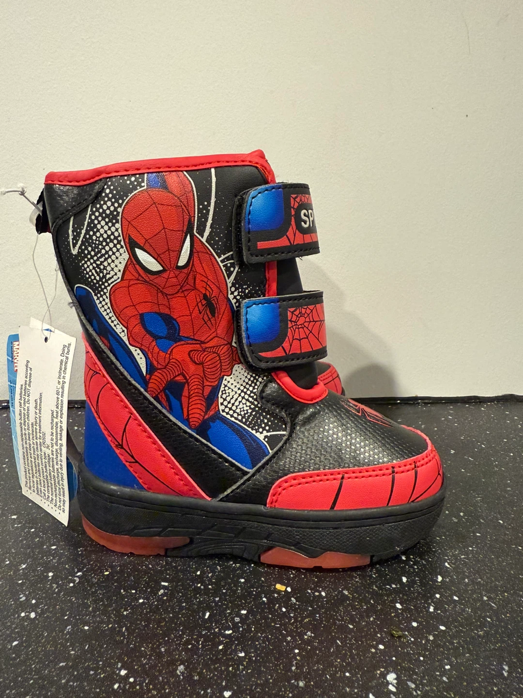 Spider-Man light up 💡Marvel Toddler snowboots size 8 - photo 5
