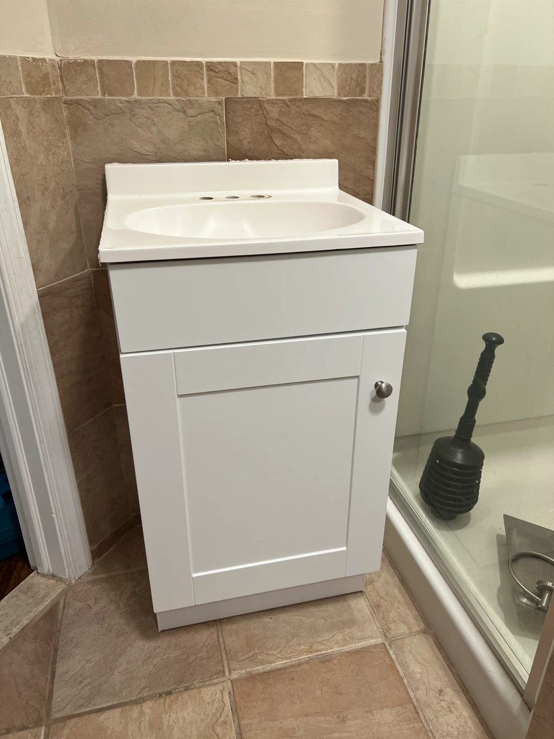18” White Bathroom Vanity Cabinet