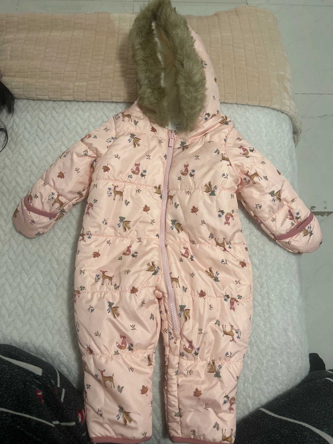 Carter's 9M Pink Animal Print Snowsuit