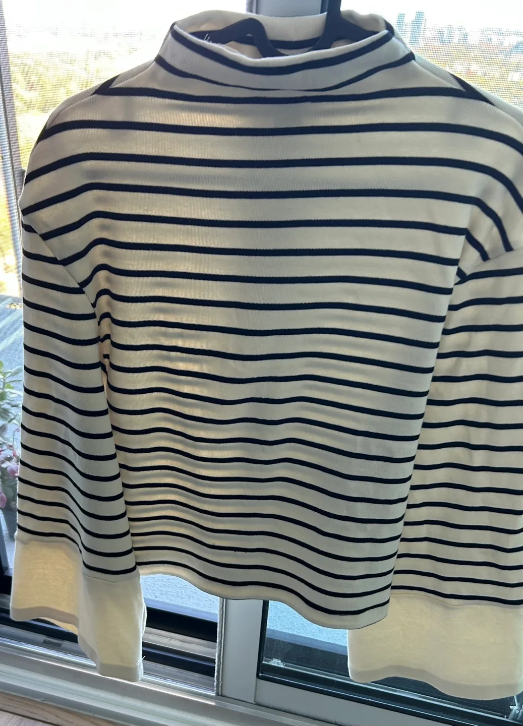 Striped Mock Neck Long Sleeve Top image indicator(4)