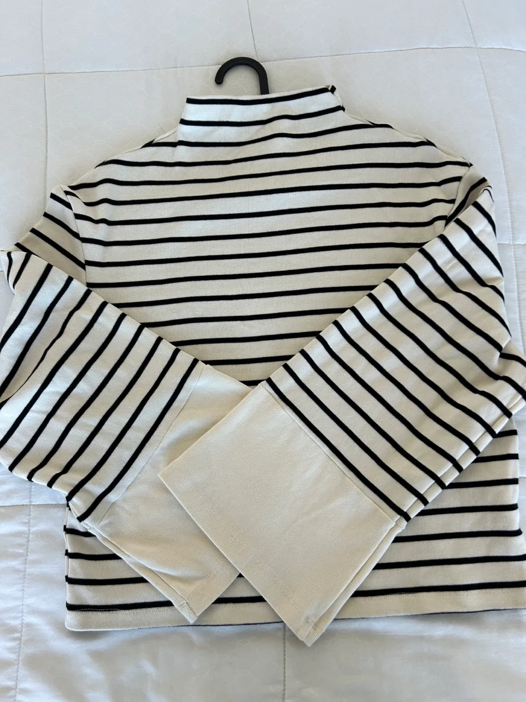 Striped Mock Neck Long Sleeve Top thumbnail
