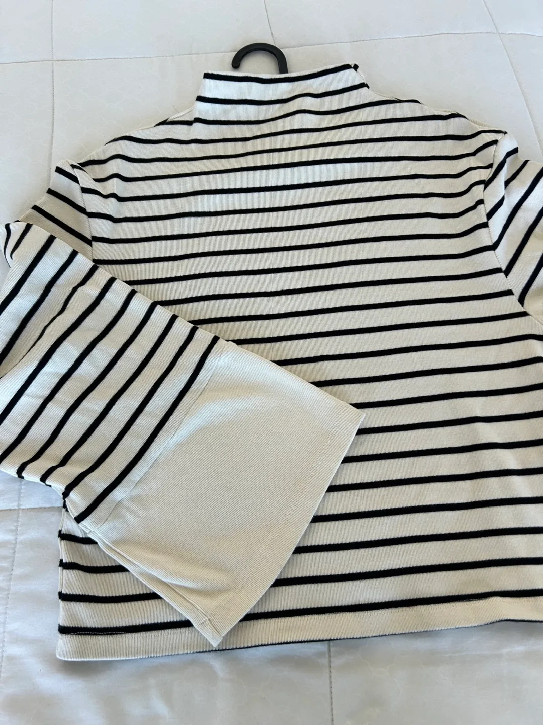 Striped Mock Neck Long Sleeve Top image indicator(2)