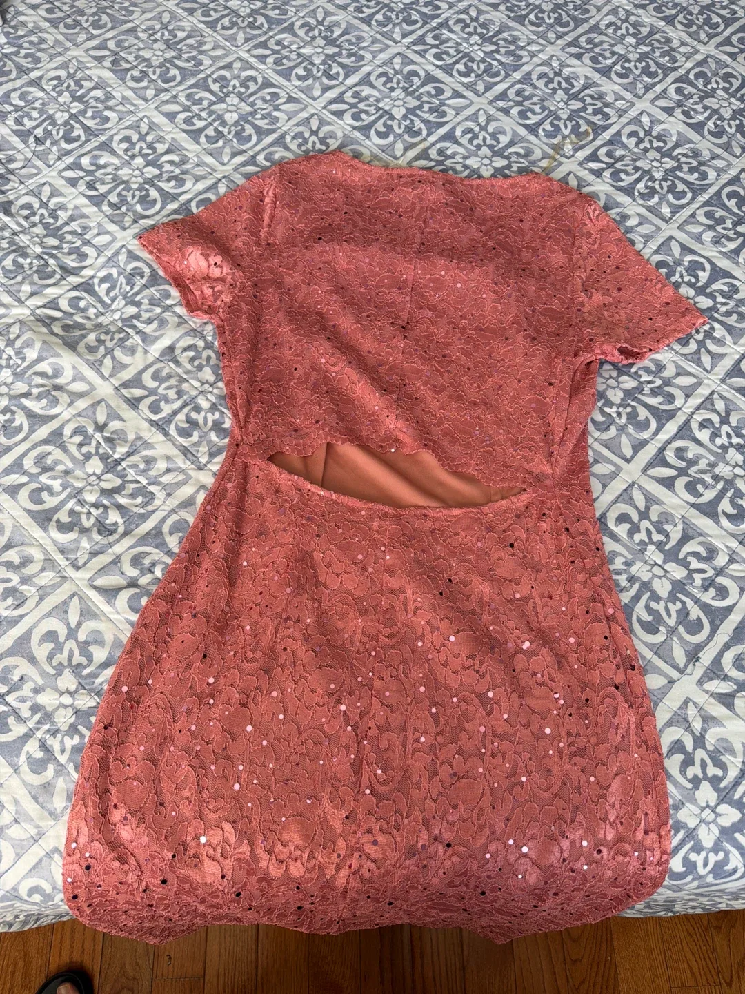 Lovely Grace Pink Lace Dress image indicator(2)