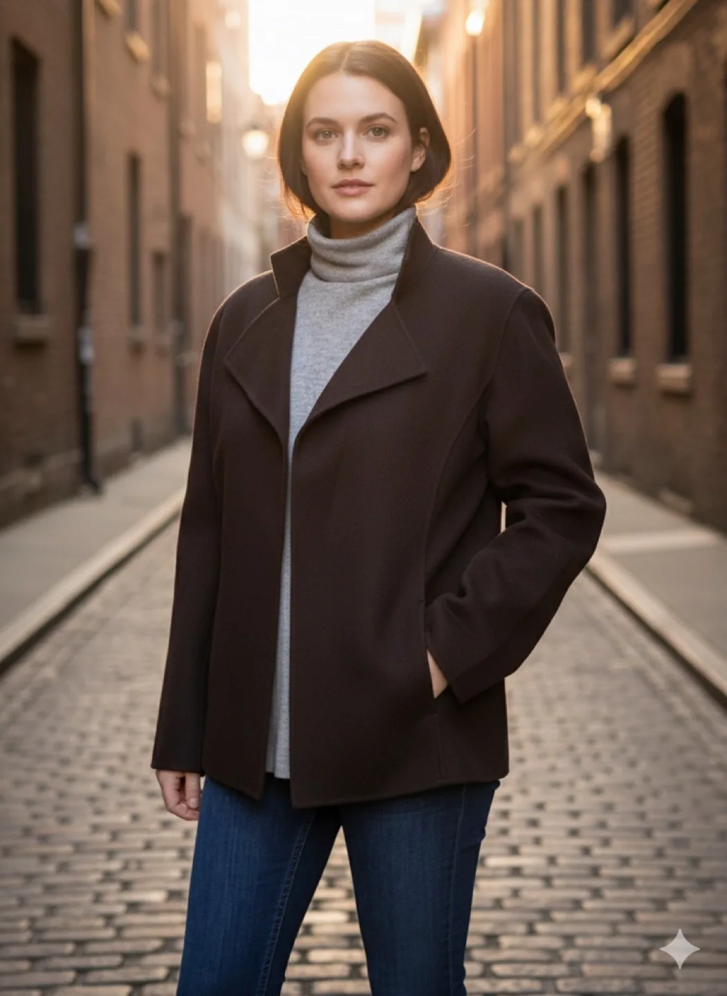 Alexandra Bartlett Brown 100% Wool Jacket thumbnail