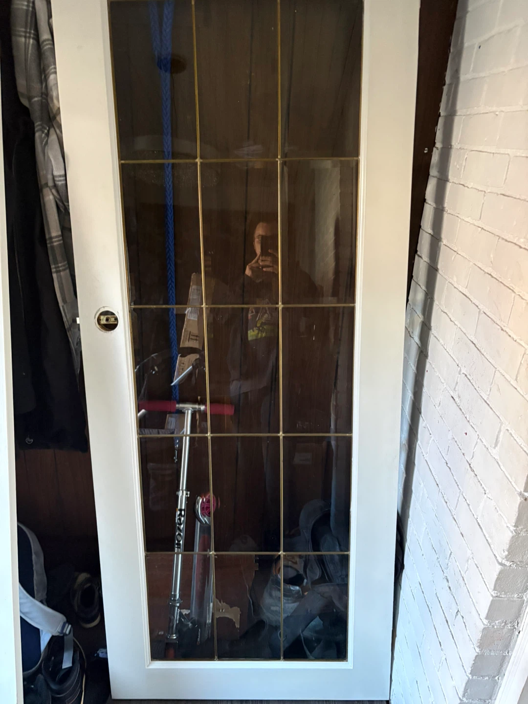 Interior door with clear glass panels