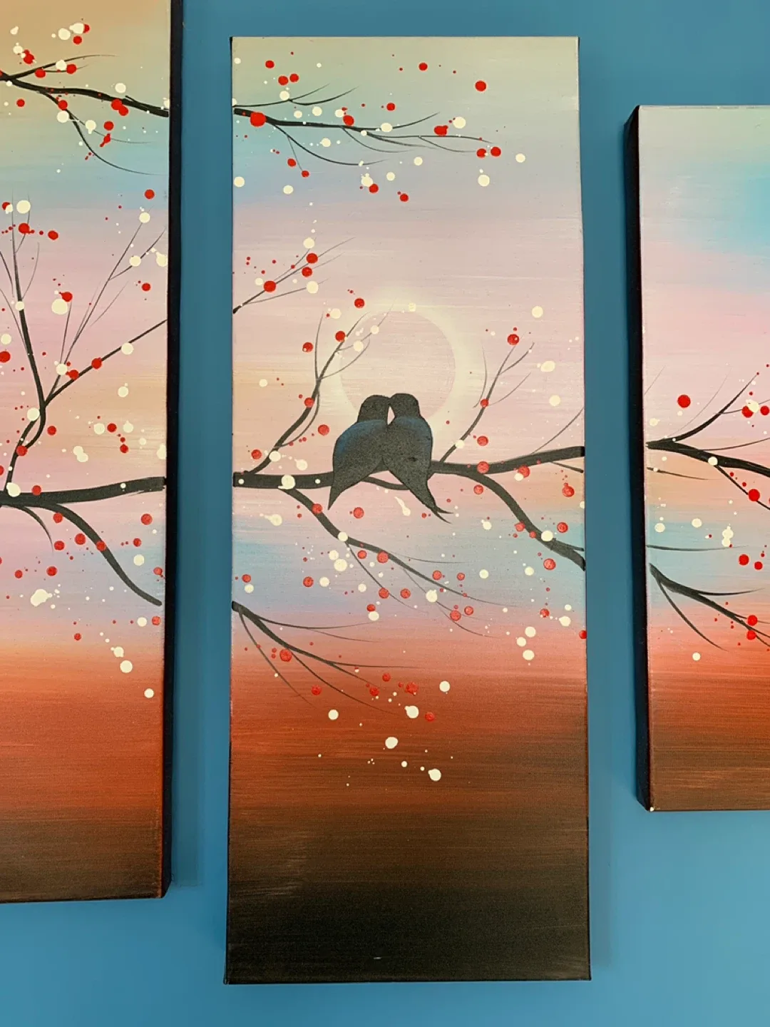 Set of 4 Floral Canvas Paintings image indicator(4)