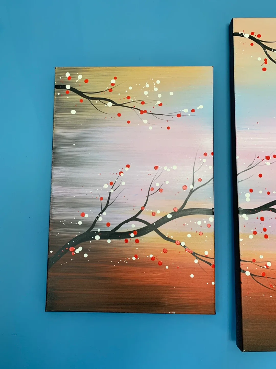 Set of 4 Floral Canvas Paintings image indicator(2)