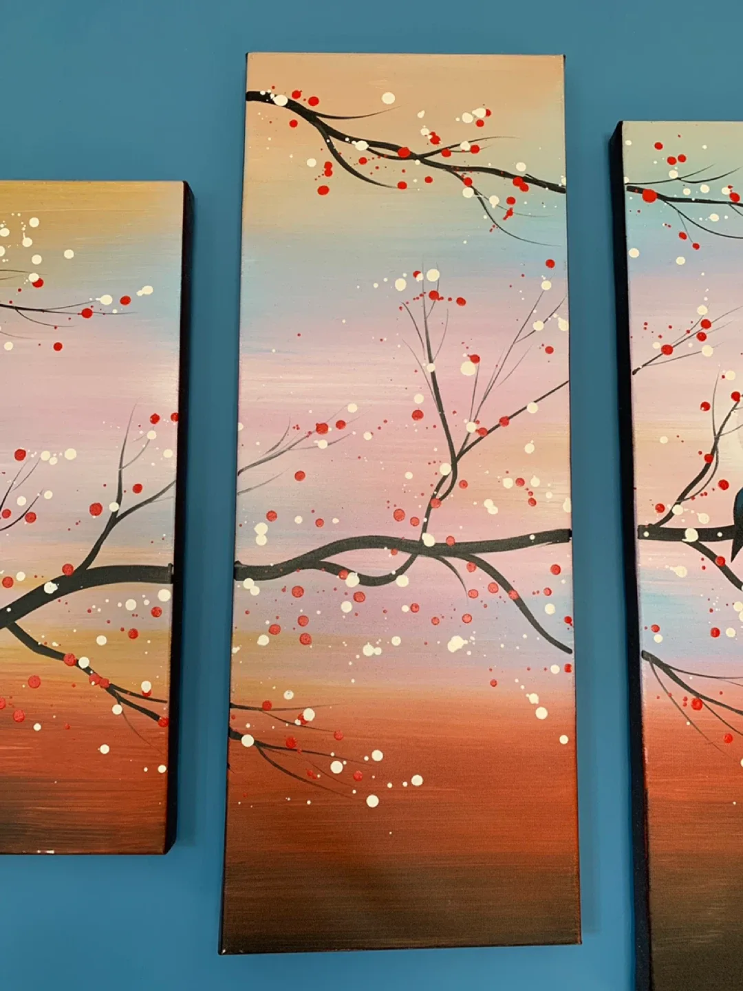 Set of 4 Floral Canvas Paintings image indicator(3)