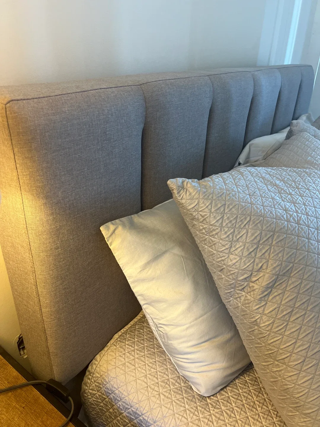 Grey Upholstered Bed Frame image indicator(2)