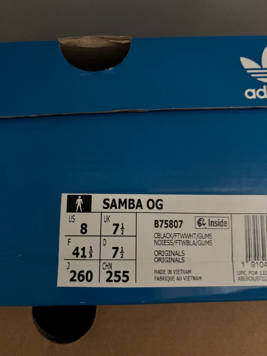 Adidas Samba OG Black/White, US 8 image indicator(4)