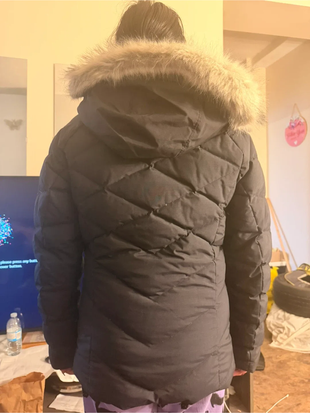 Columbia Black Winter Jacket with Fur Hood image indicator(3)