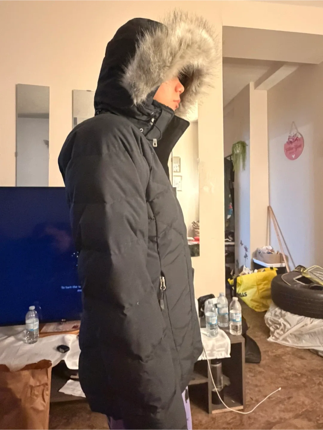 Columbia Black Winter Jacket with Fur Hood image indicator(2)