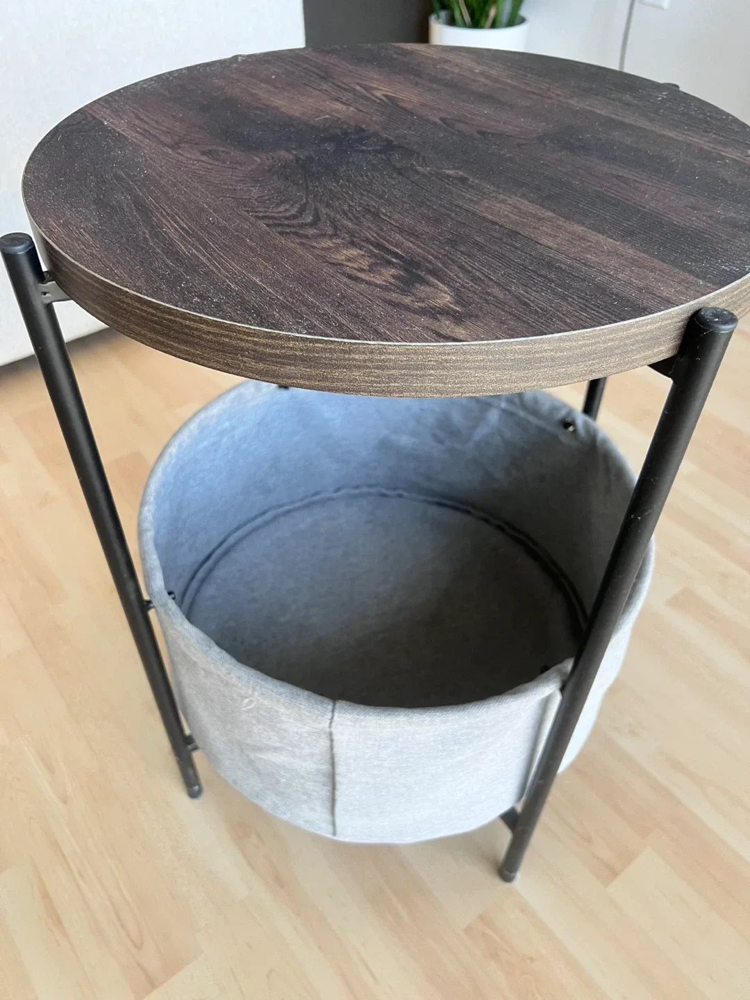 Structube Malak Round Side Table with Storage Basket image indicator(2)