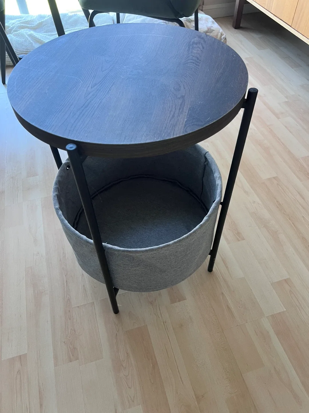 Structube Malak Round Side Table with Storage Basket image indicator(3)