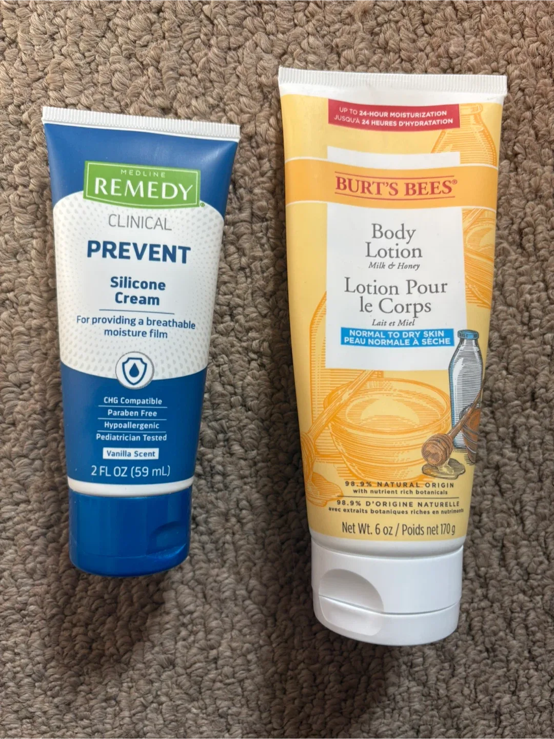 Remedy Clinical Silicone Cream & Burt's Bees Body Lotion thumbnail