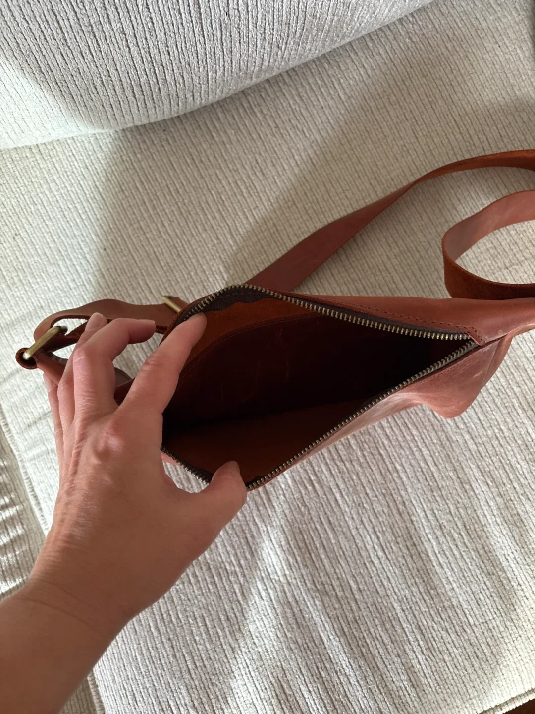Dark Tan Leather Belt Bag image indicator(2)