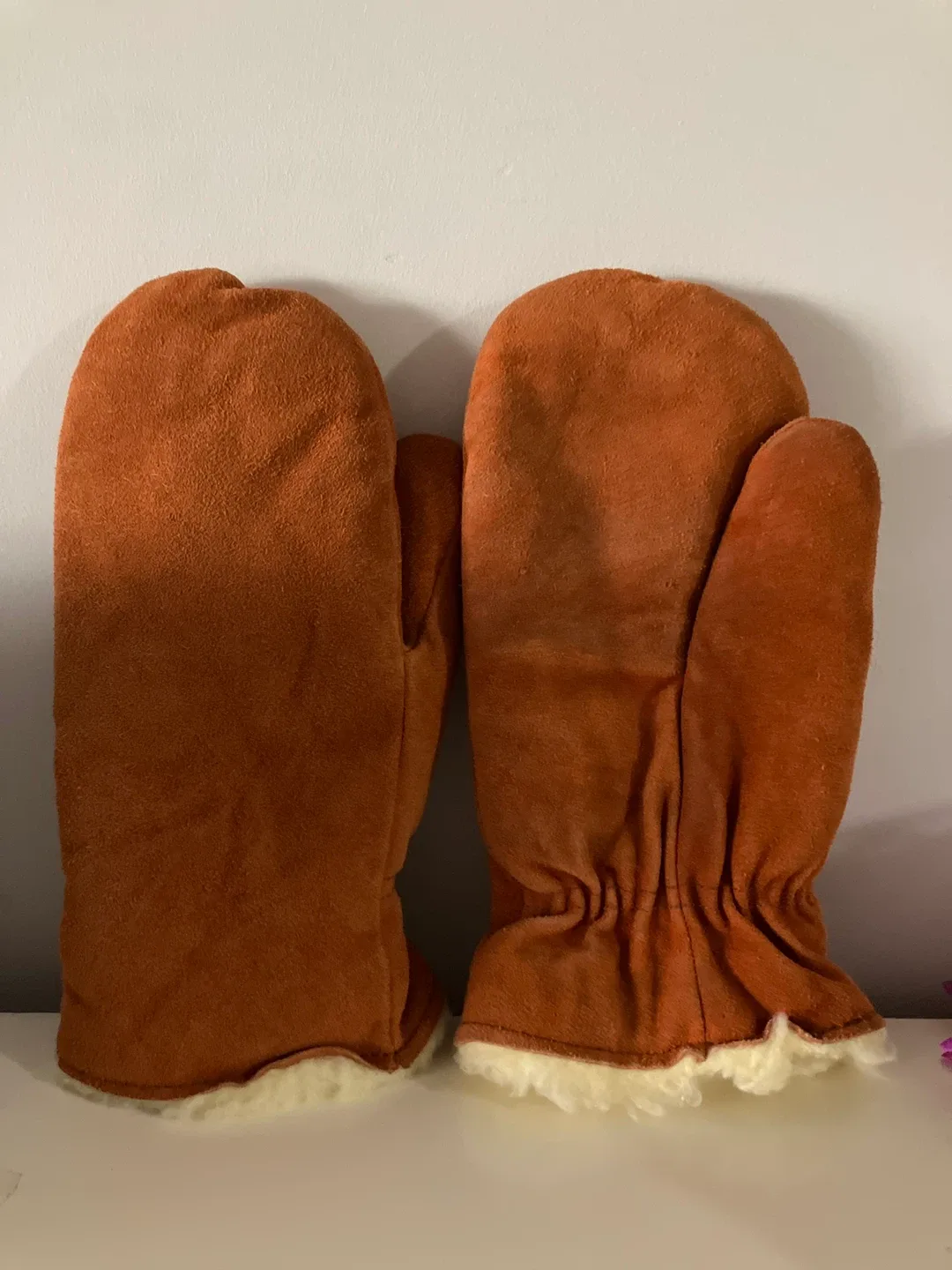 Suede Leather Mittens with Wool Lining thumbnail