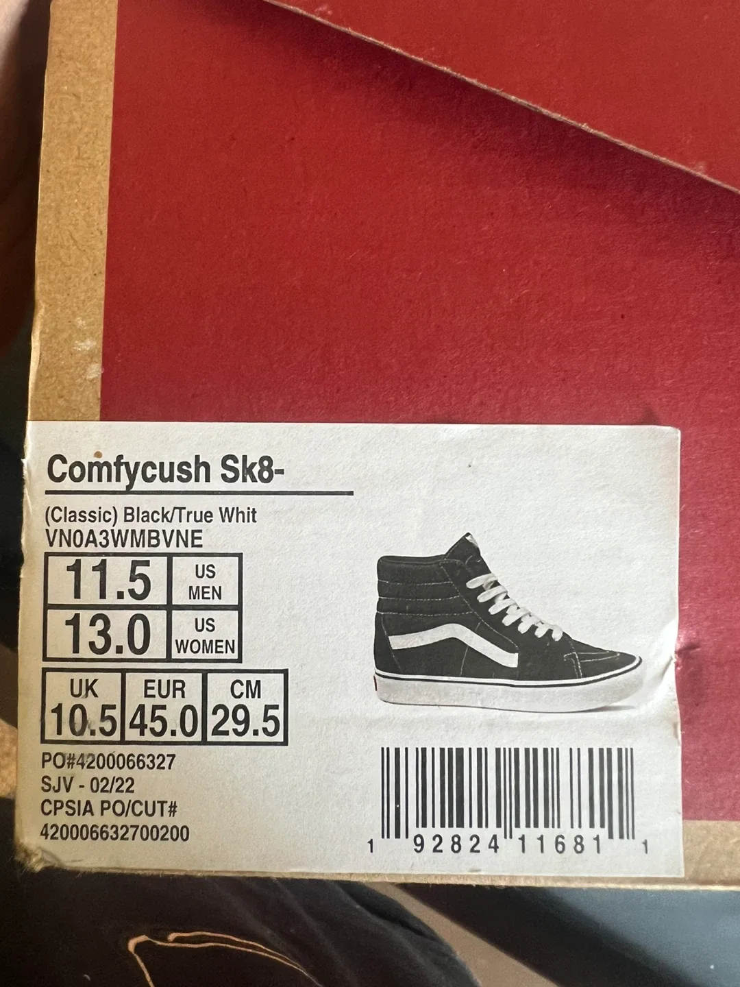 Vans Comfycush Sk8-Hi Black/True White - Men's 11.5 image indicator(2)