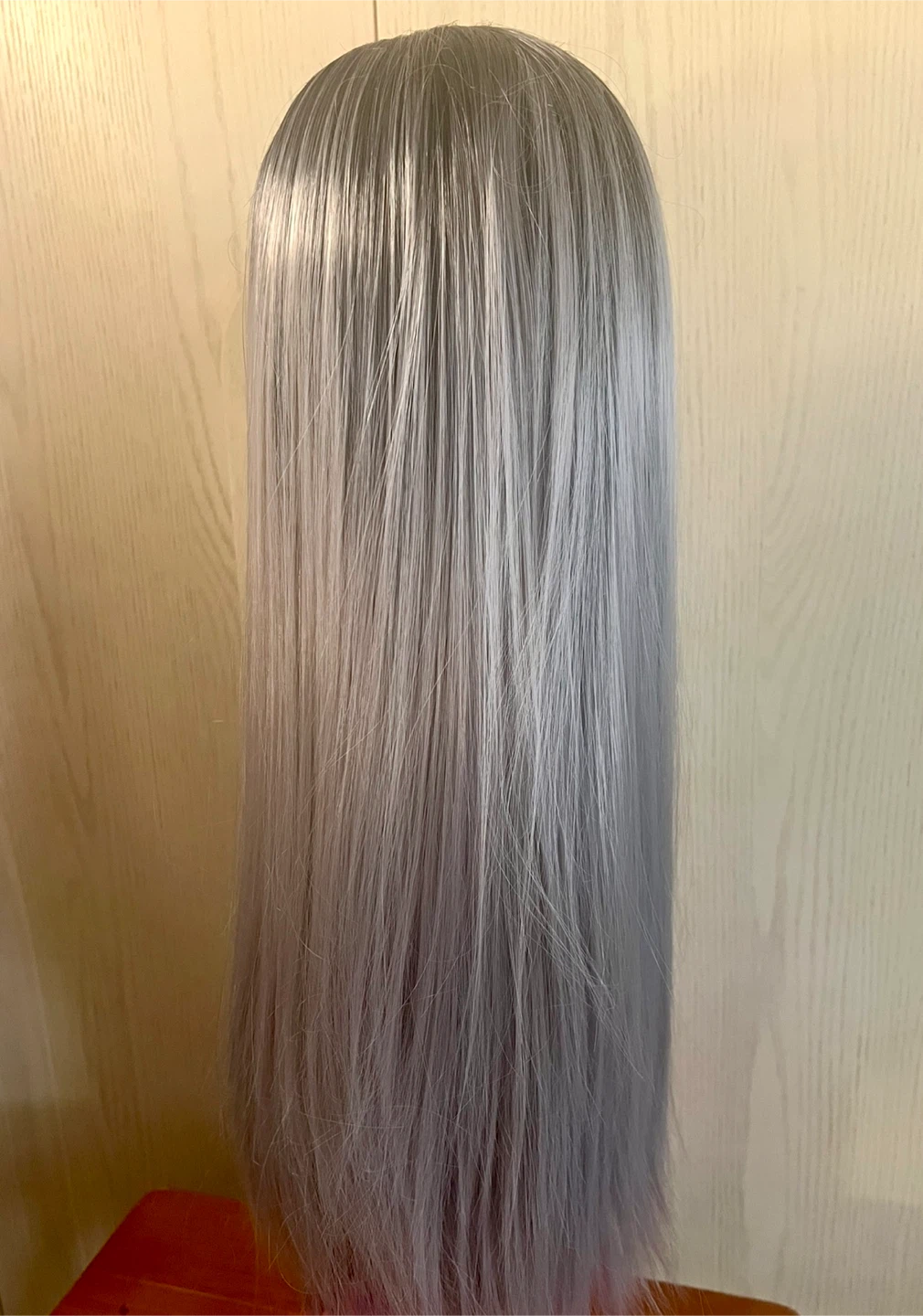 Long Straight Two Tone Black & Gray/Silver Ombré Wig - photo 2