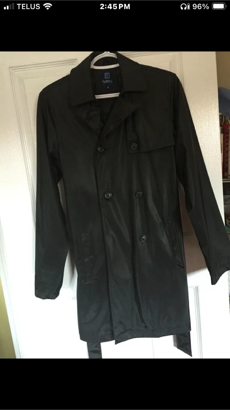 Reitmans Black Trench Coat Size S thumbnail