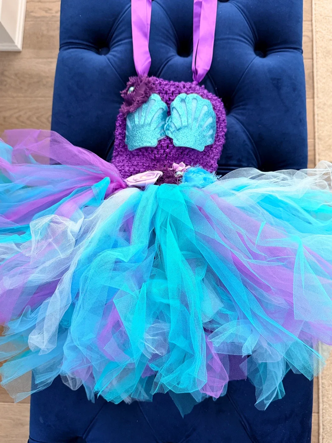 Little Mermaid Inspired Tutu Halloween Dress image indicator(4)