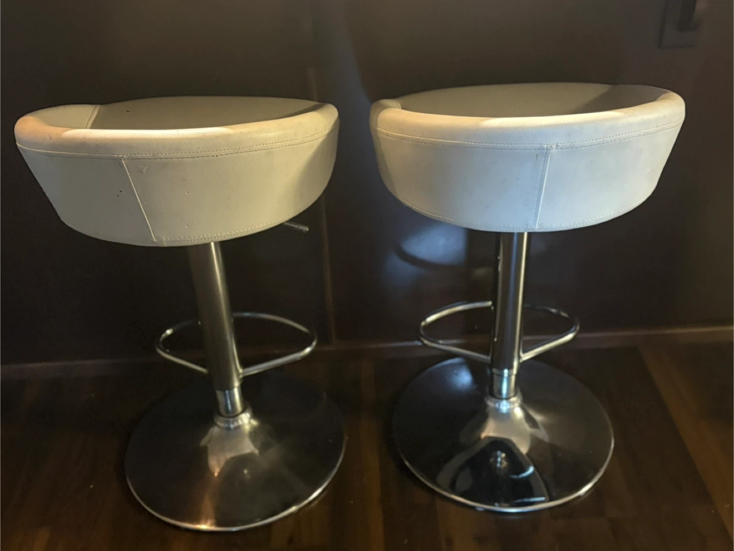 Pair of Adjustable Height Bar Stools
