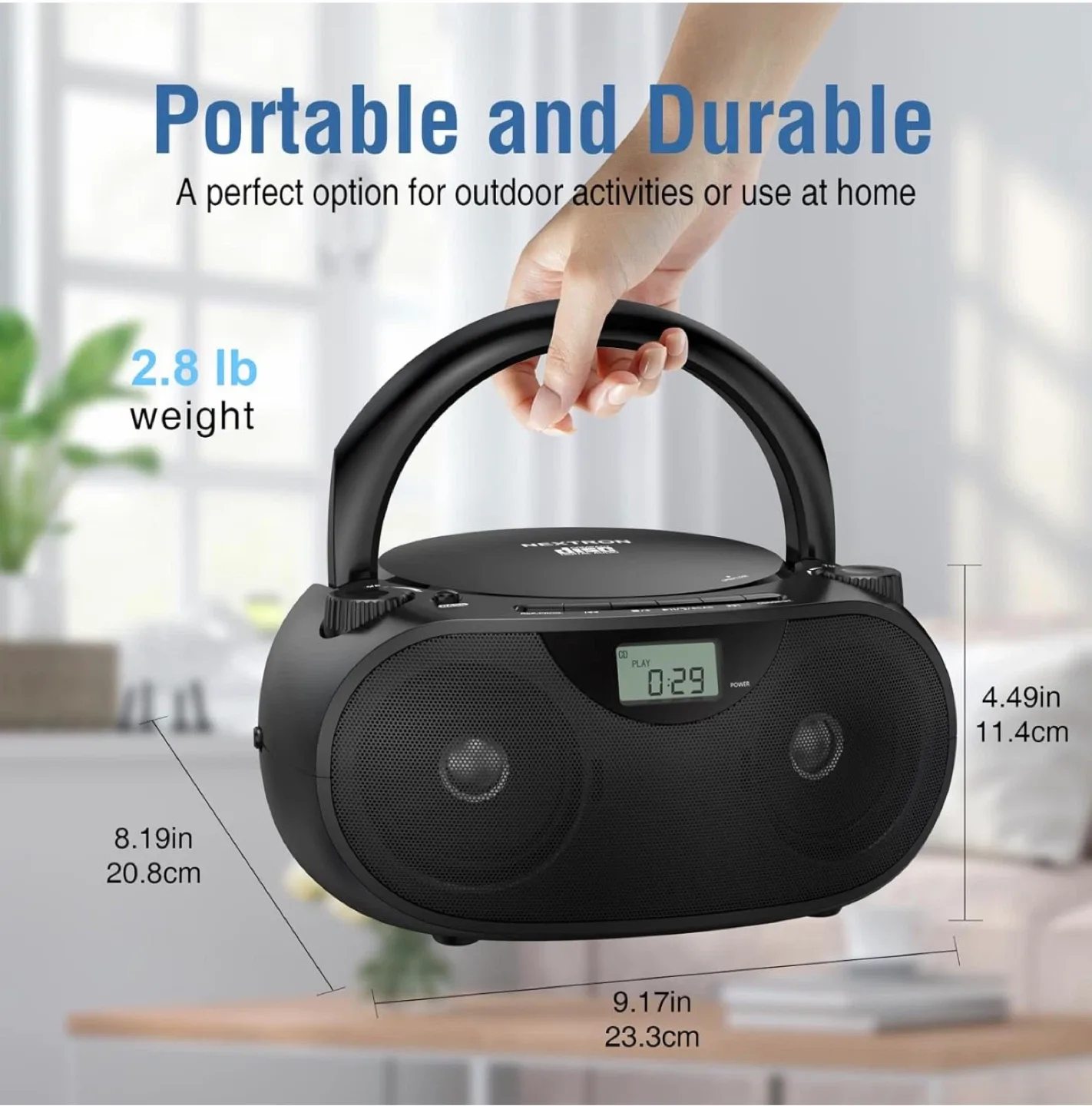 Nextron Portable Player Bluetooth Boombox with AM/FM Radio image indicator(10)