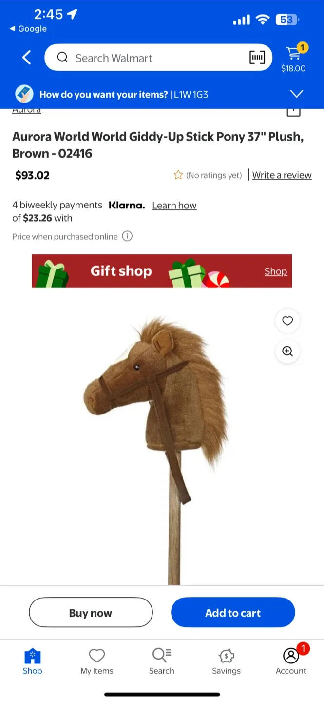 Aurora World Giddy-Up Stick Pony 37" Plush image indicator(3)