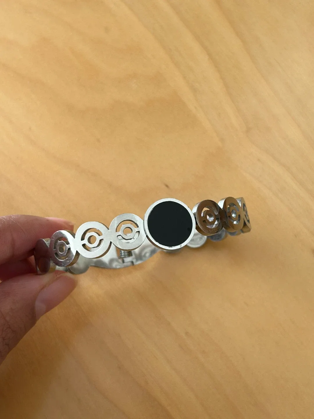 Silver-tone Bracelet with Circle Design ( never used) thumbnail